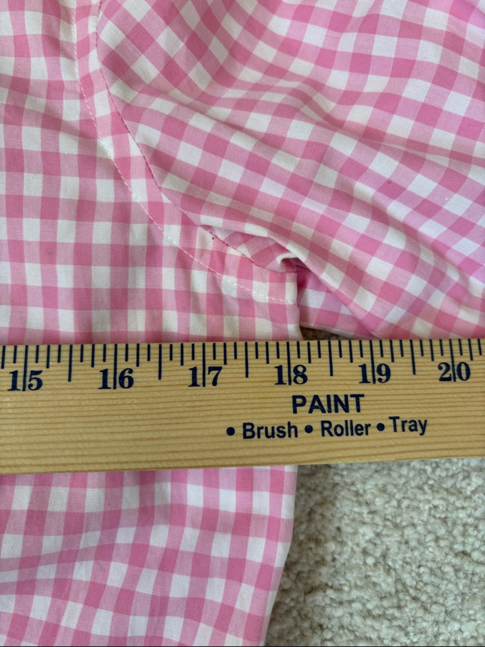 Vintage Ralph Lauren Peplum Gingham Check Pink White Preppy Cottage Top Womens 6 - Picture 7 of 12